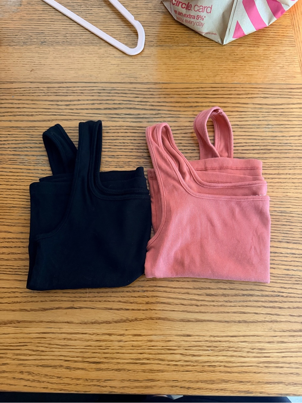Women’s Old Navy Ribbed Tank Top - Black & Pink - Picture 1 of 6